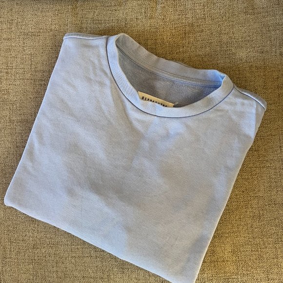 Maison Margiela Leather Elbow Patch Baby Blue Sweatshirt - Picture 11 of 11